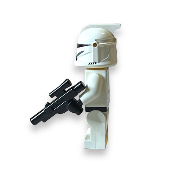 LEGO Minifigure Star Wars Phase 1 Clone Trooper White Black Blaster Collectible - Picture 3 of 8